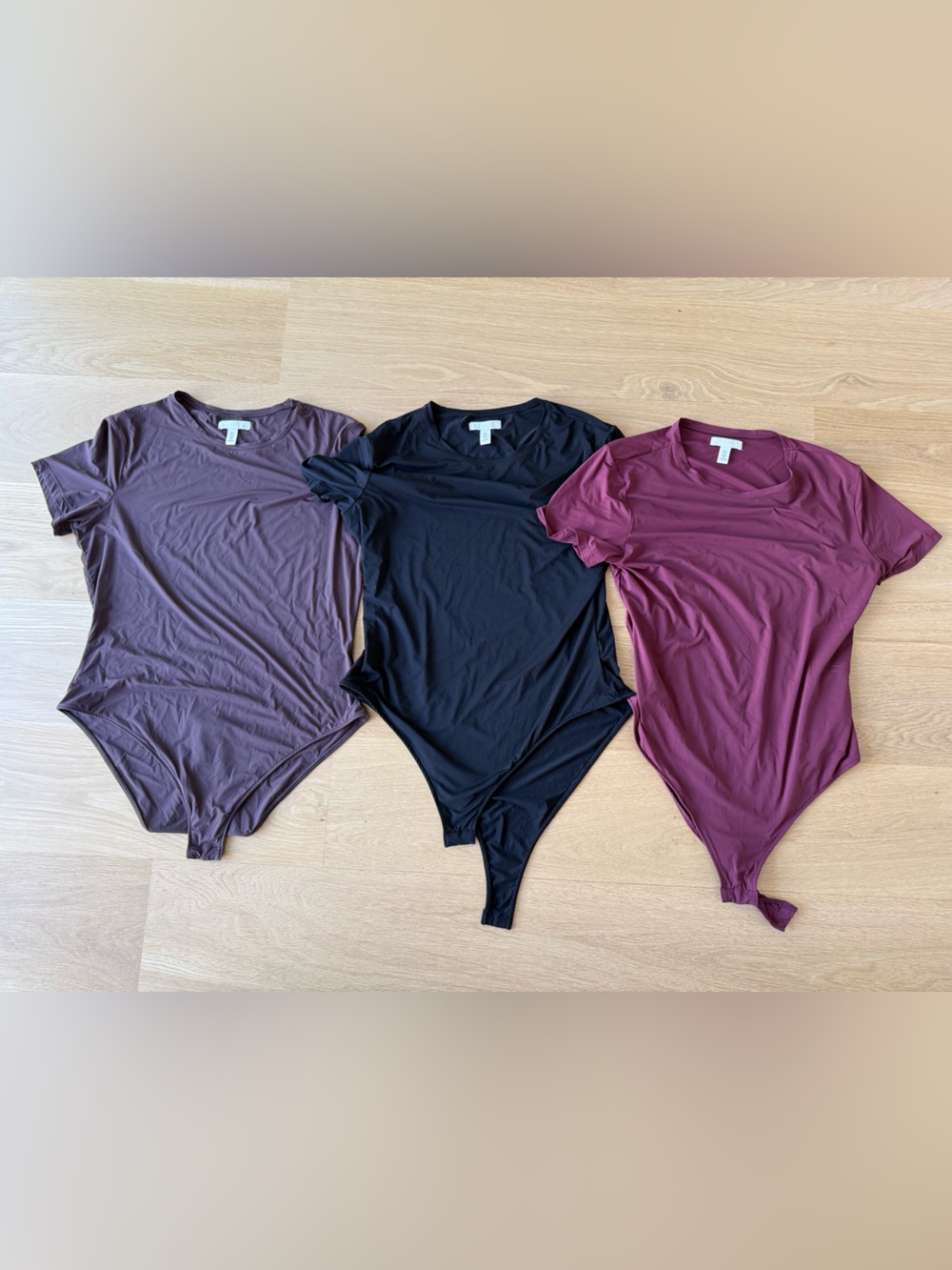 Set of 3 H&M microfiber bodysuits in size L